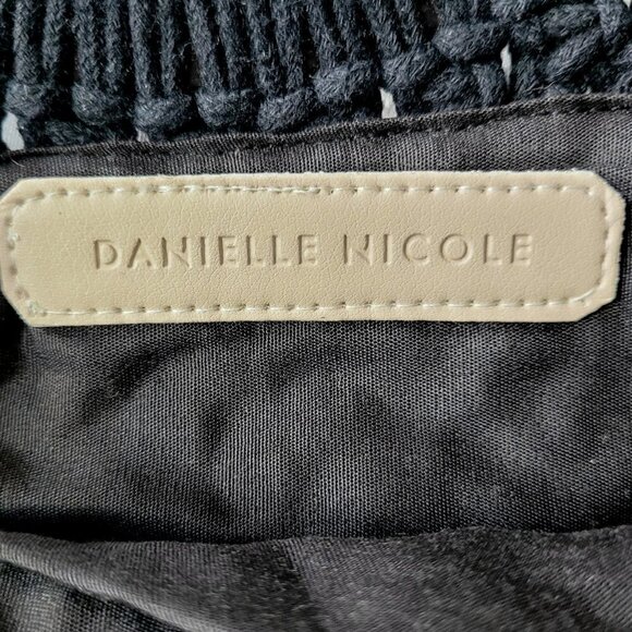 NWT Danielle Nicole Black Macramé Fringe Boho Crossbody Shoulder Bag Satchel - Picture 11 of 13
